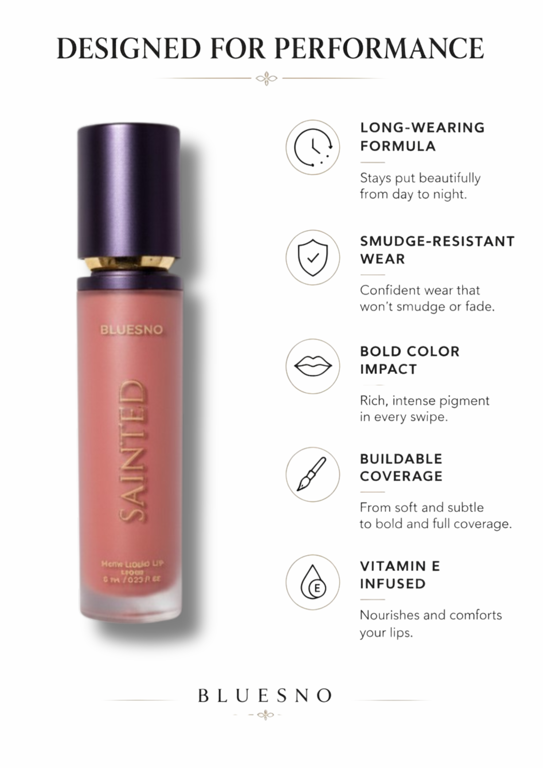 BLUESNO Smudge-Resistant Matte Lipstick